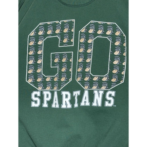Vtg Michigan State Spartans Crewneck Sweatshirt 90s DOUBLE SIDE XL MSU Sparty - Picture 3 of 12